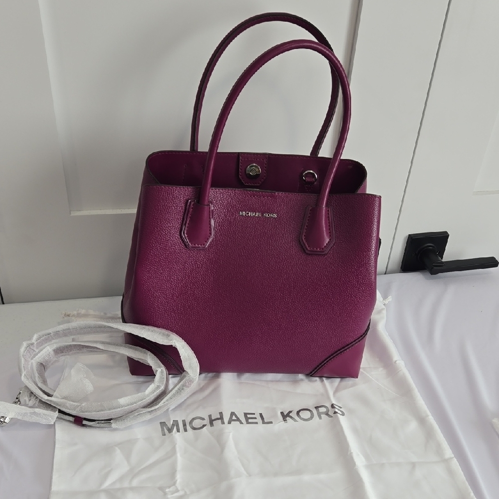 Michael Kors Purple Satchel Elegant Structured Design